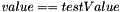 $value == testValue$